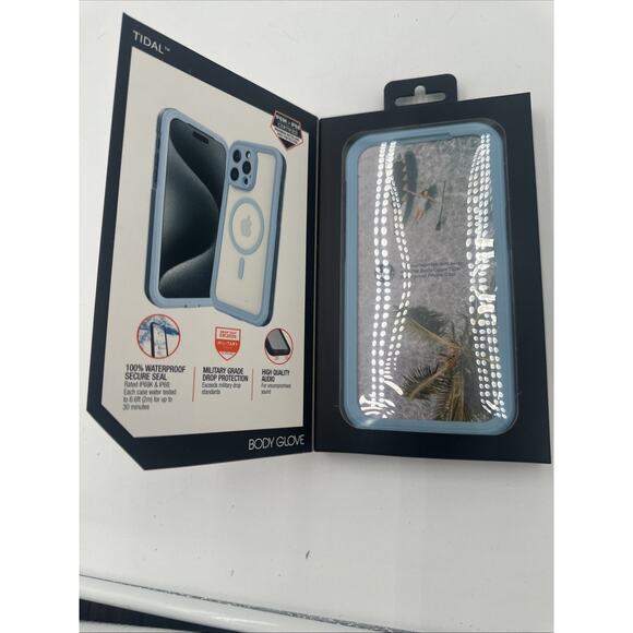 Body Glove Tidal Waterproof with MagSafe Case iPhone 15 Pro Max Blue Clear - Picture 5 of 6
